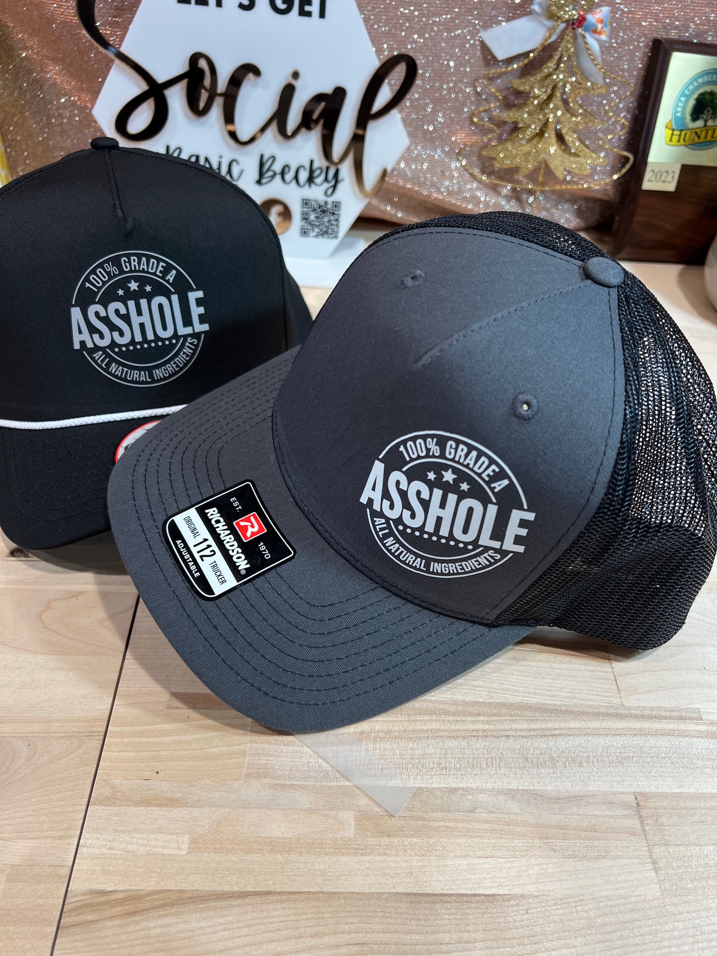 100% GRADE A ASSHOLE ALL NATURAL INGREDIENTS HAT