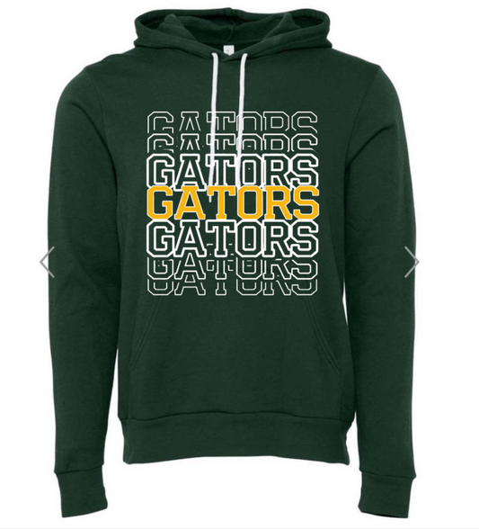 STACKED GATORS ON FOREST GREEN