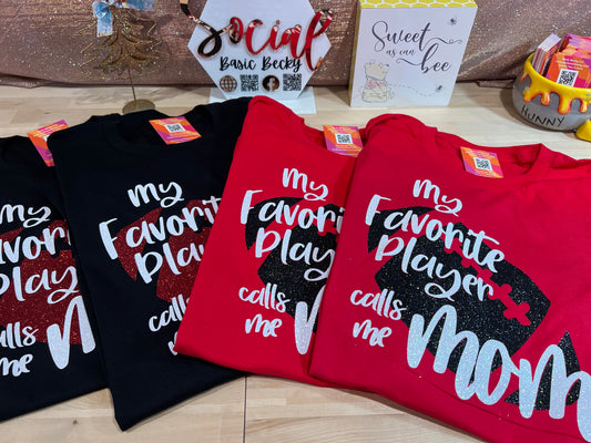 MY FAVORITE PLAYER CALLS ME MOM ALL GLITTER SET UP