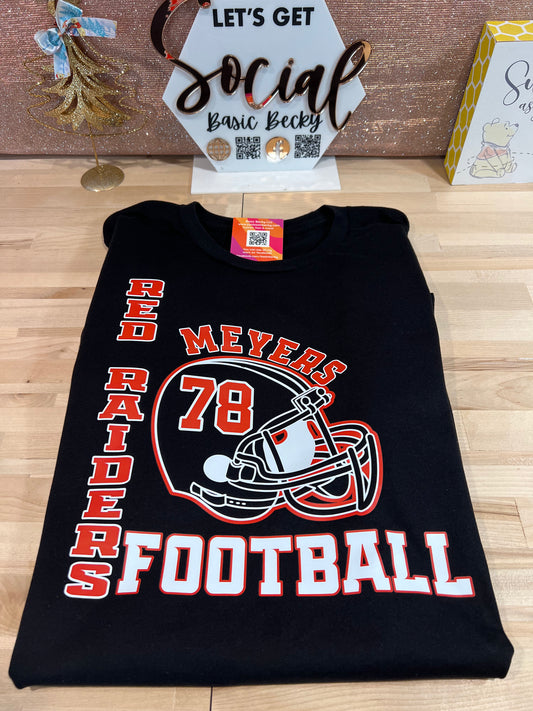 CUSTOM FOOTBALL HELMET WITH NUMBER NAME TEAM