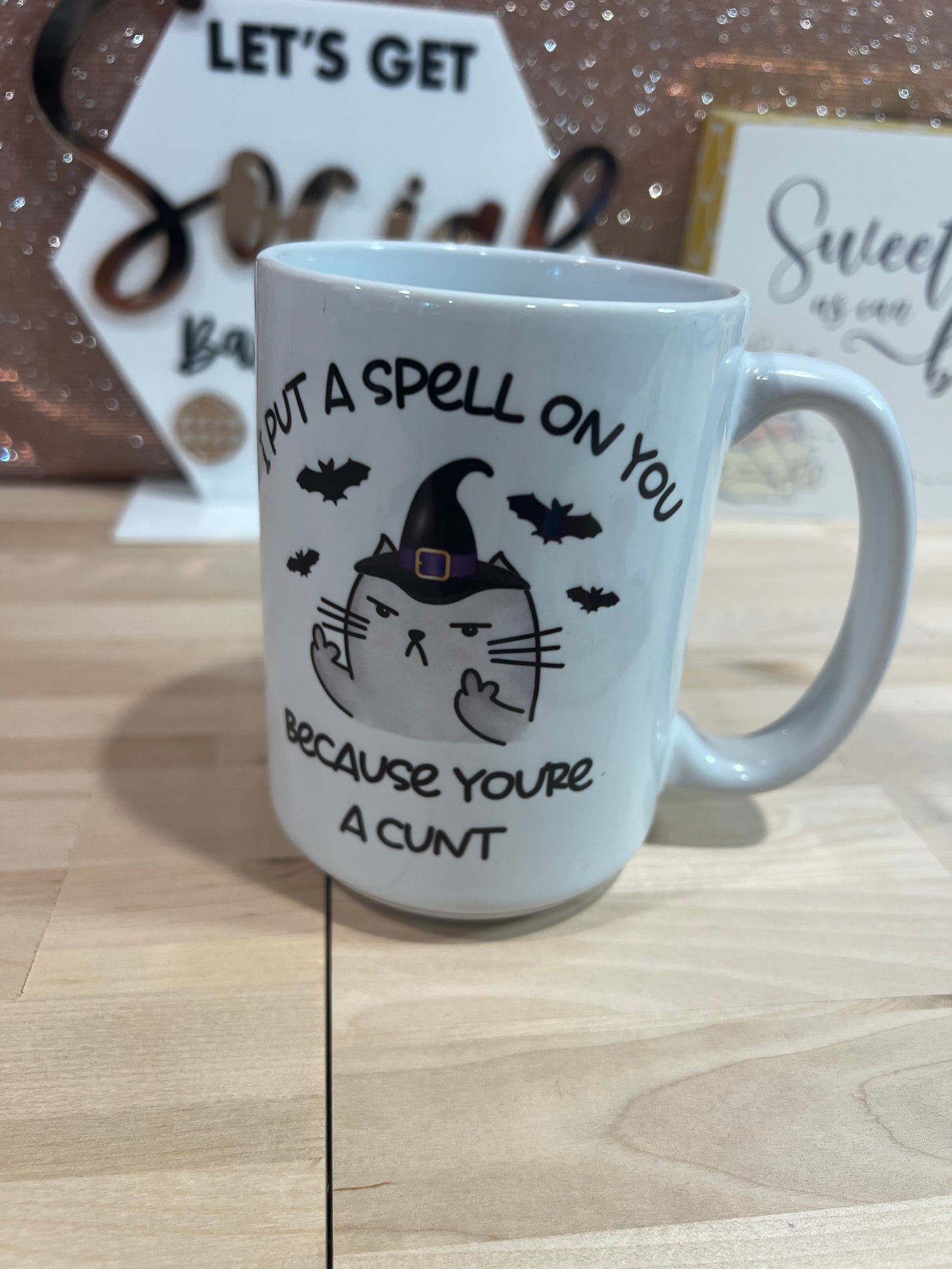 I PUT A SPELL ON YOU BECAUSE YOU'RE A C*** 15 OZ MUG
