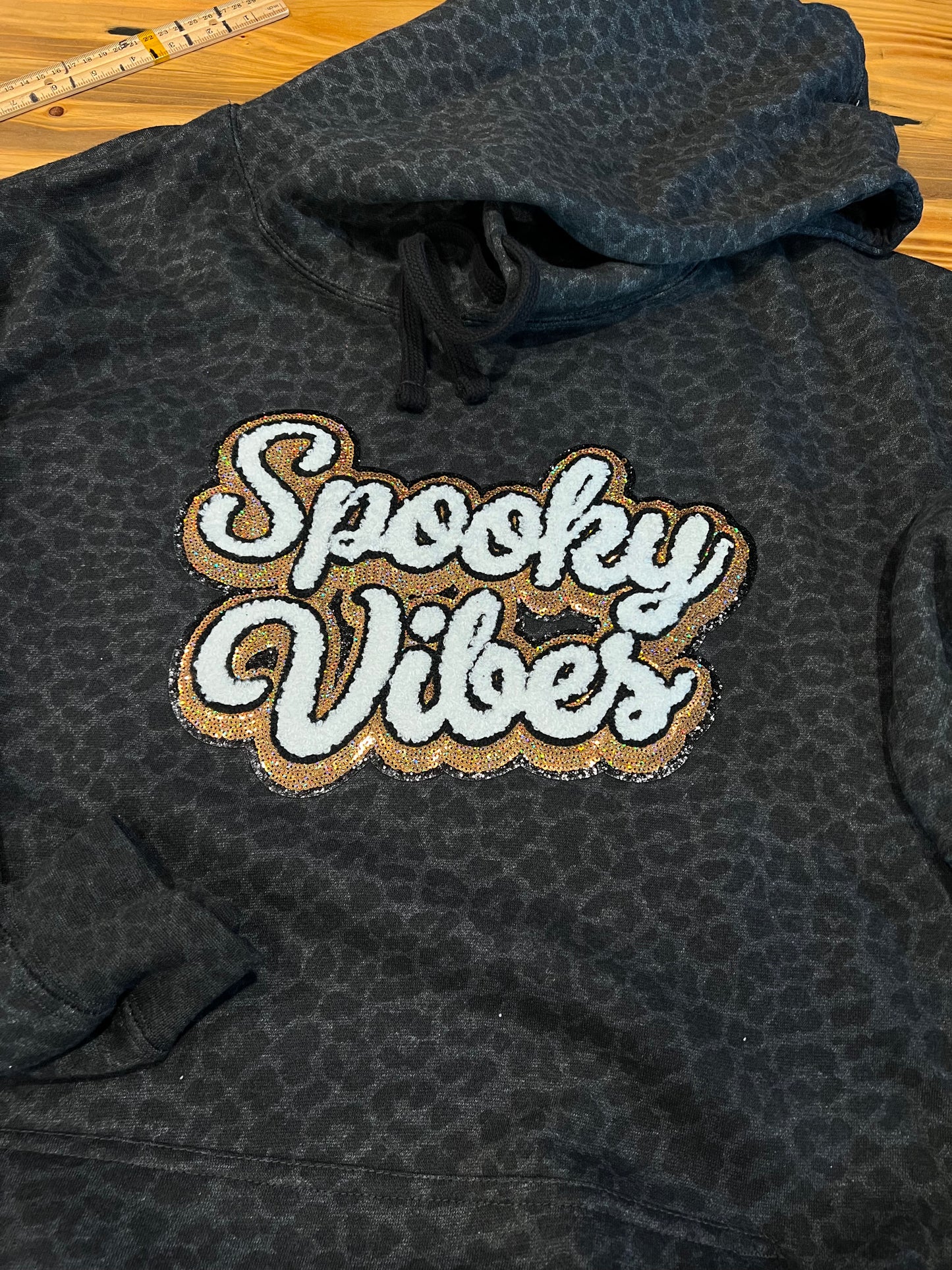 SPOOKY VIBES LEOPARD HOODIE