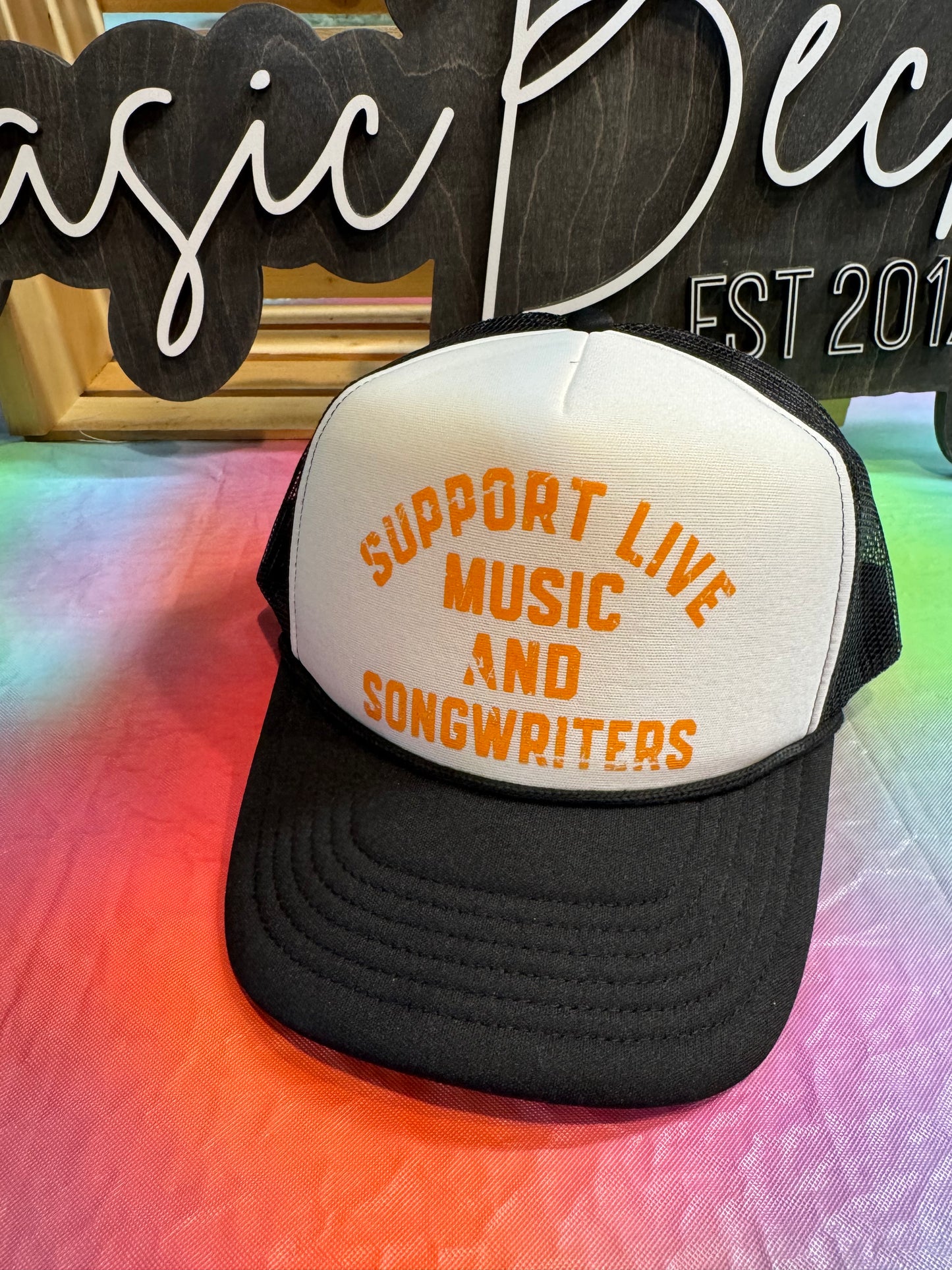 SUPPORT LIVE MUSIC AND SONGWRITERS HAT