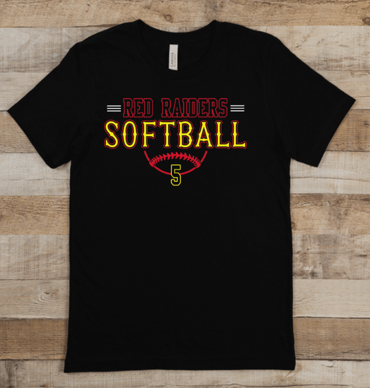 RED RAIDERS SOFTBALL WITH OR WITHOUT NUMBER