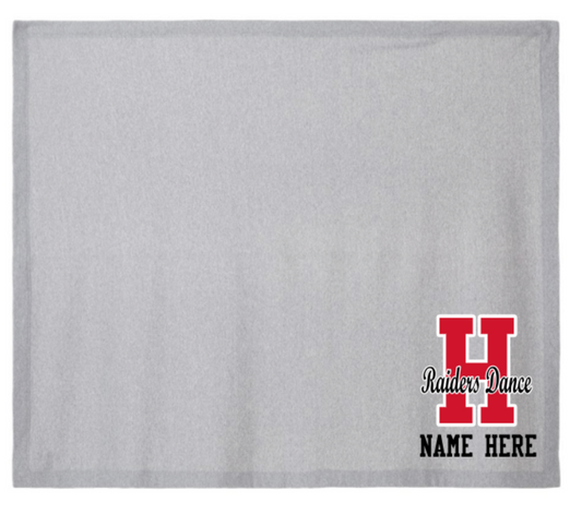 HUNTLEY RAIDERS DANCE TEAM PERSONALIZED BLANKET 60X50" SWEATSHIRT MATERIAL STADIUM BLANKET