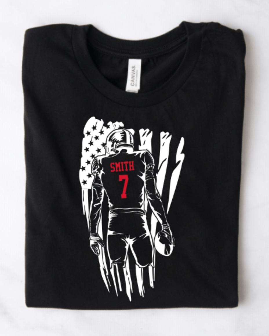 CUSTOM FOOTBALL PLAYER WITH NAME AND NUMBER