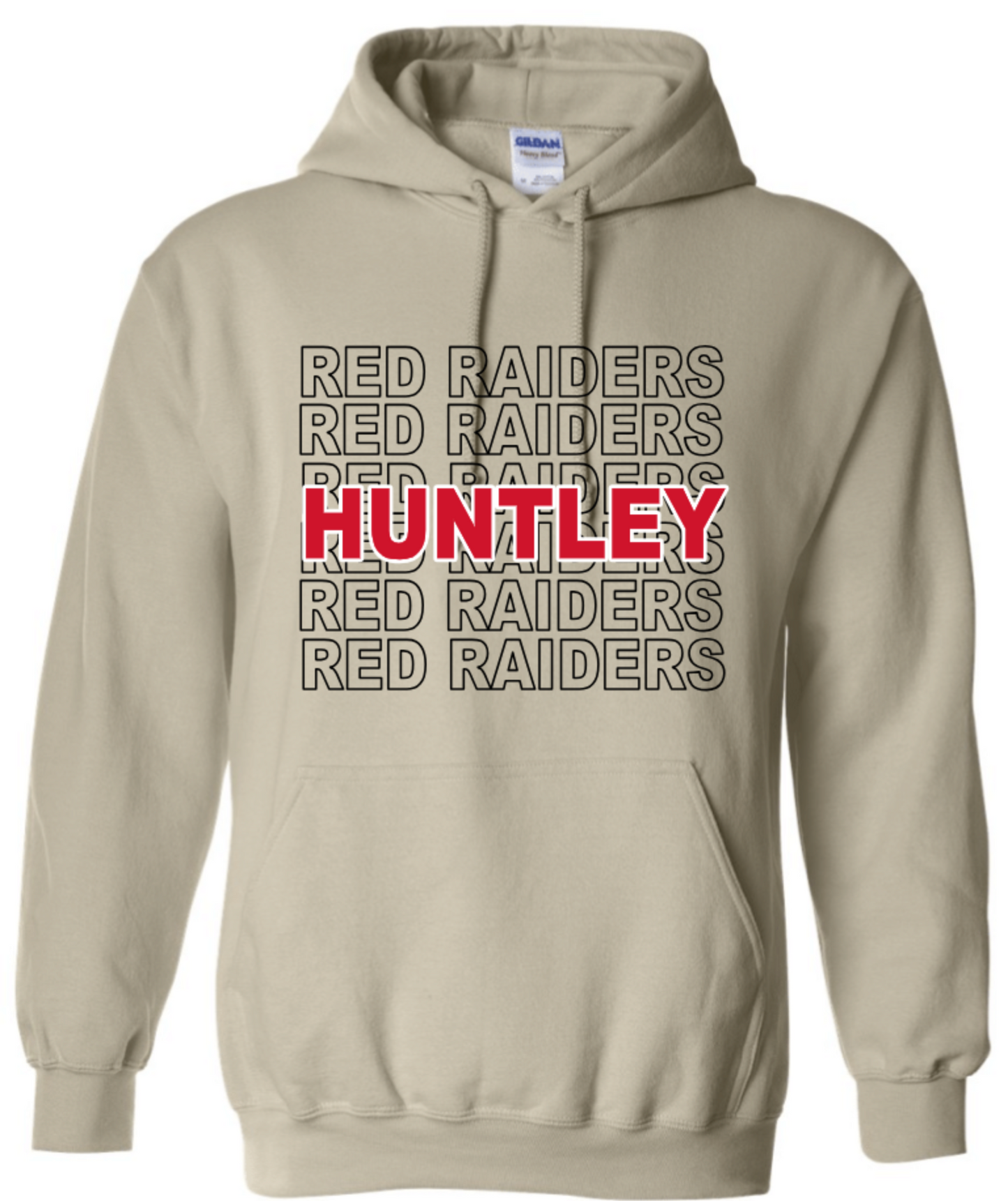 STACKED RED RAIDERS WITH HUNTLEY IN CENTER