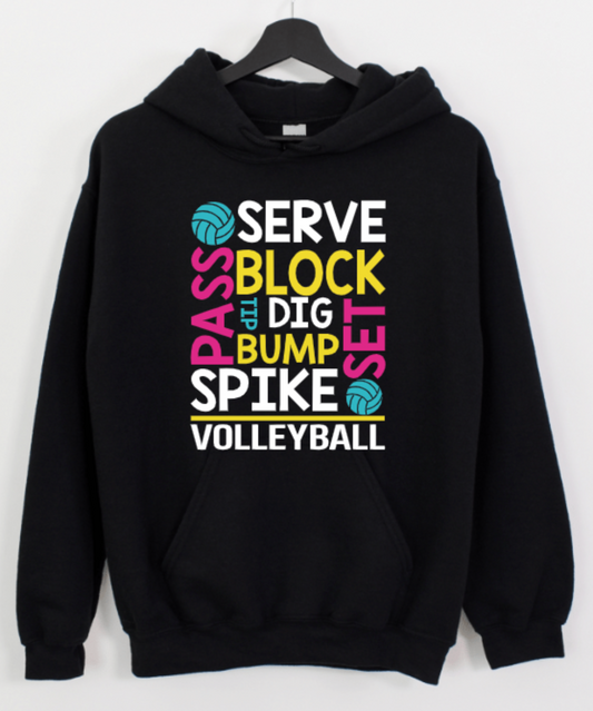 VOLLEYBALL PASS SERVE SPIKE