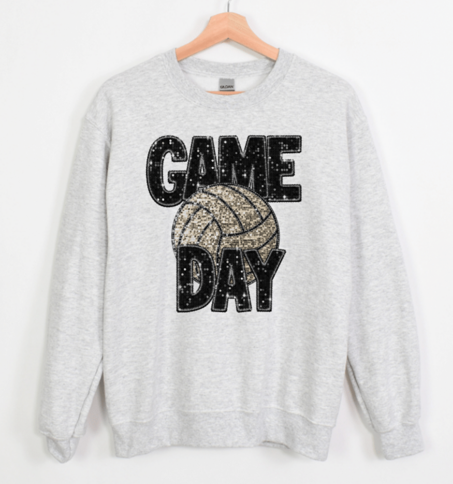 GAME DAY FAUX GLITTER SEQUIN VOLLEYBALL