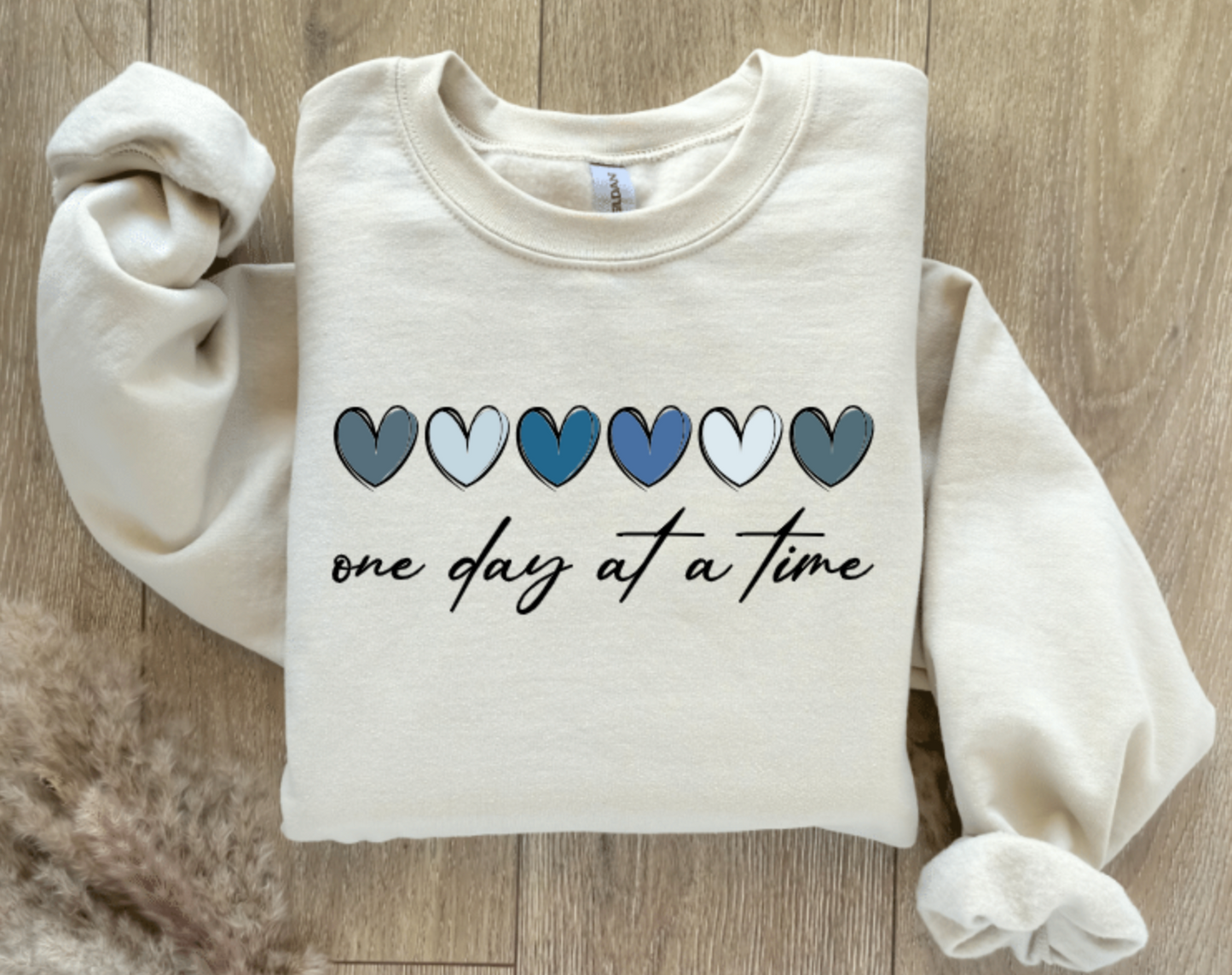 ONE DAY AT A TIME (DESIGN IS BLUE SHADES CAN'T BE CHANGED)