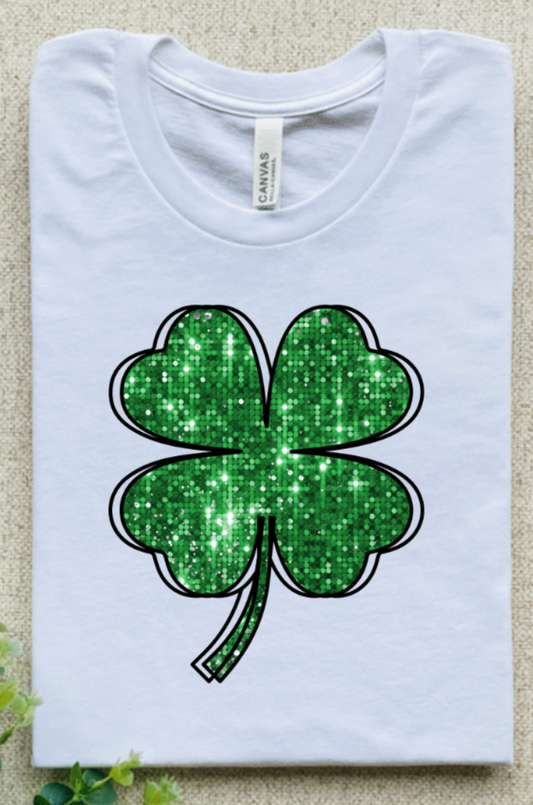 FAUX GLITTER SHAMROCK