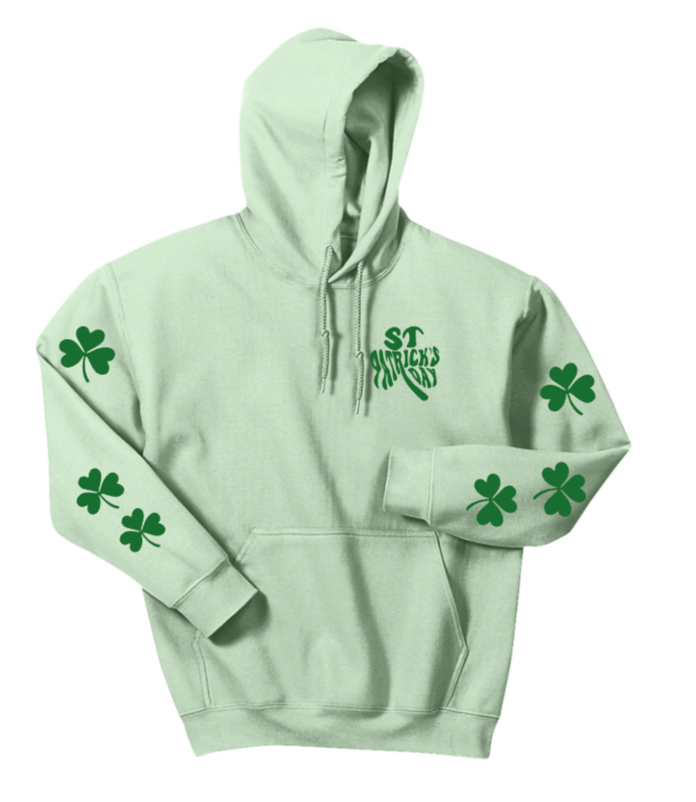 ST PATRICKS DAY RETRO WAVE COVER DESIGN WITH SHAMROCKS SCATTERED