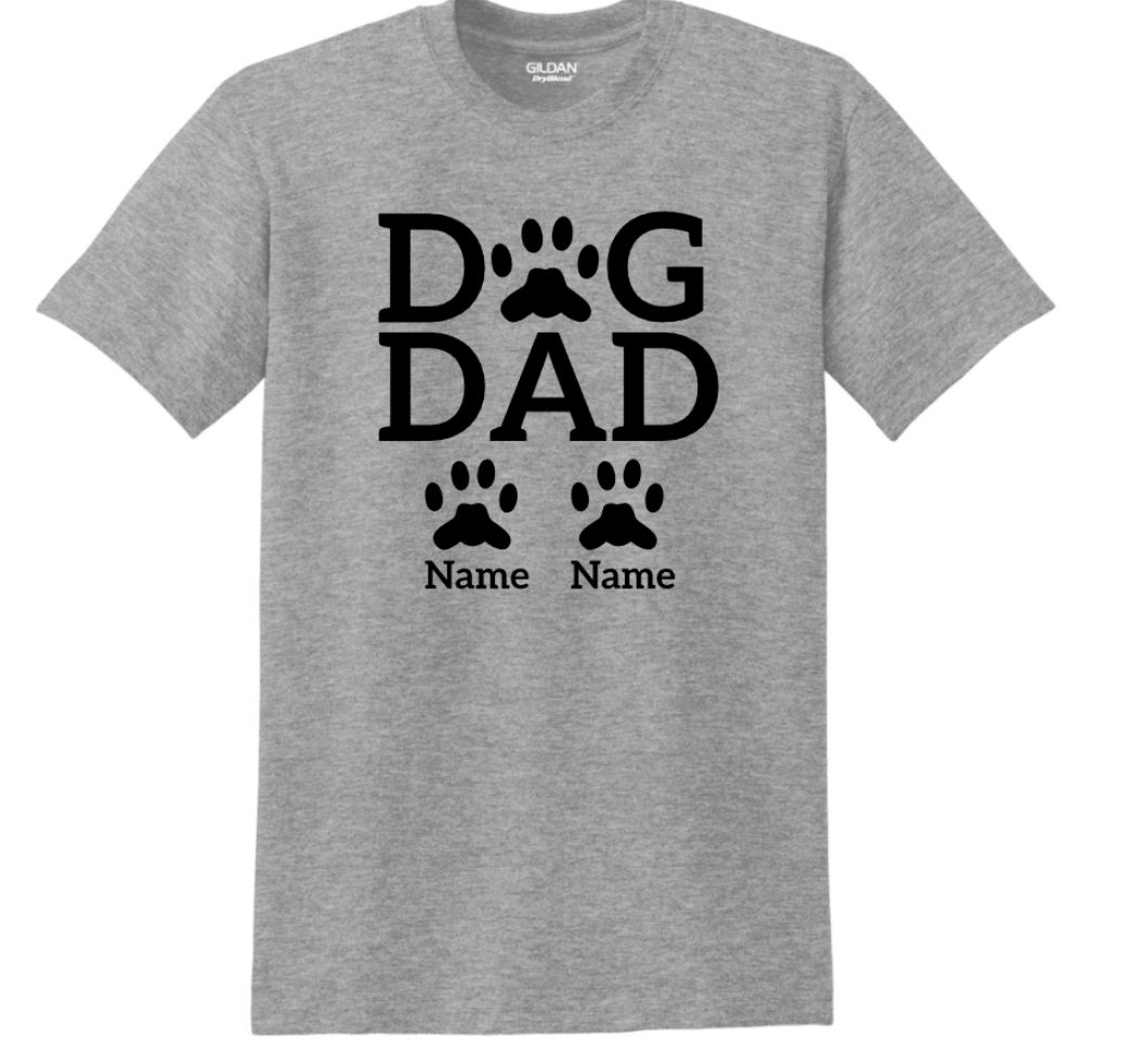 DOG DAD WITH PAWS AND PET NAME(S)