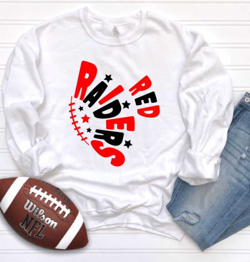 RED RAIDERS WITH STARS AND FOOTBALL