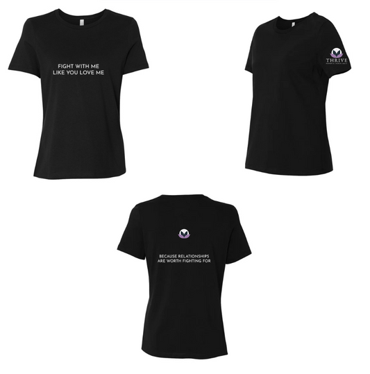 THRIVE Women’s Relaxed Jersey Tee BLACK