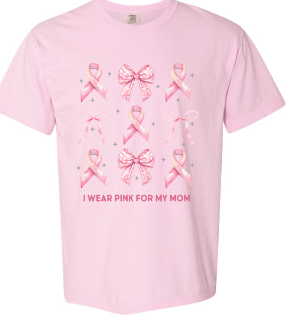 I WEAR PINK FOR (CHANGE LINE) PINK RIBBON DESIGN BREAST CANCER AWARENESS