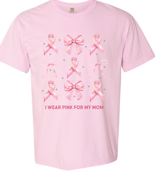 I WEAR PINK FOR (CHANGE LINE) PINK RIBBON DESIGN BREAST CANCER AWARENESS