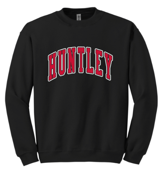 HUNTLEY VARSITY LETTER ARCH DESIGN ADD SOCCER BALL TO BACK WITH NAME