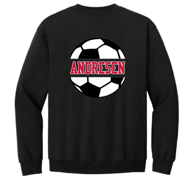 HUNTLEY VARSITY LETTER ARCH DESIGN ADD SOCCER BALL TO BACK WITH NAME