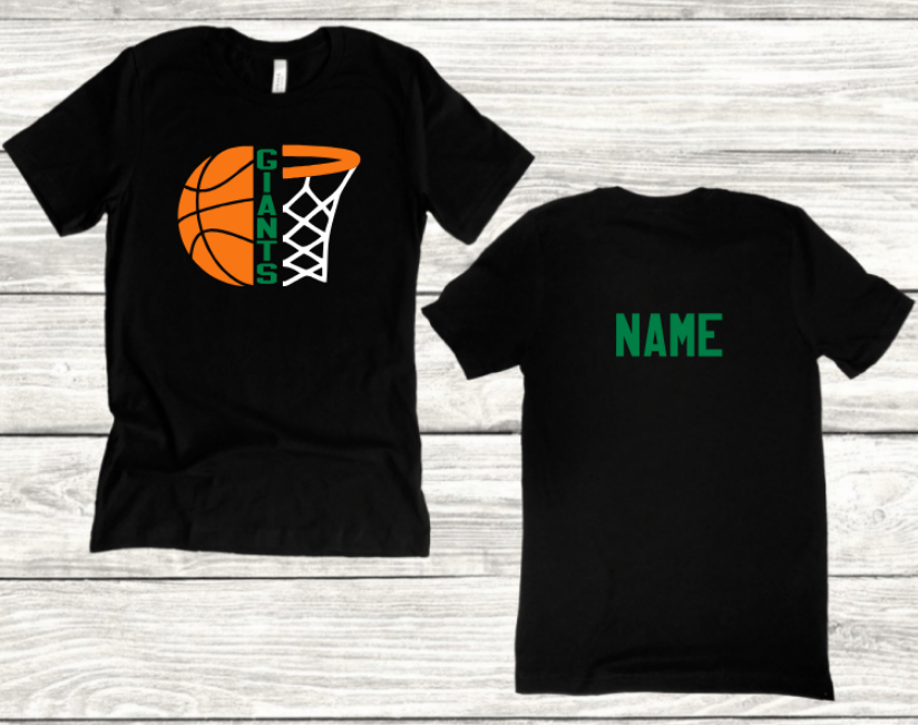 GIANTS BASKETBALL DESIGN WITH NAME ON BACK
