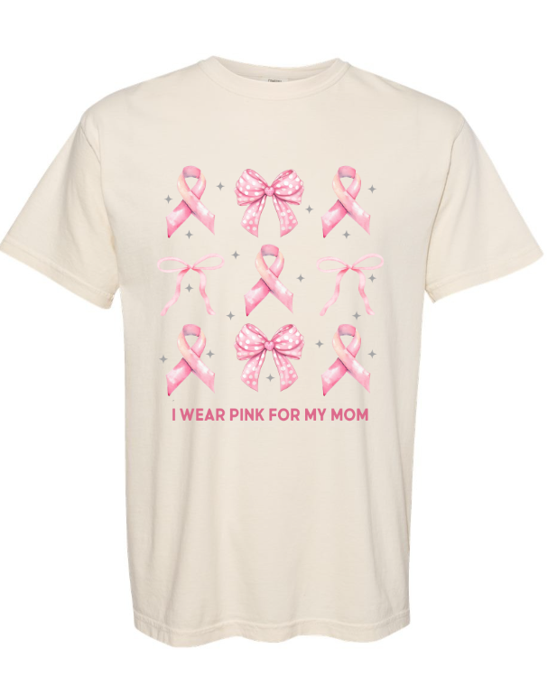 I WEAR PINK FOR (CHANGE LINE) PINK RIBBON DESIGN BREAST CANCER AWARENESS