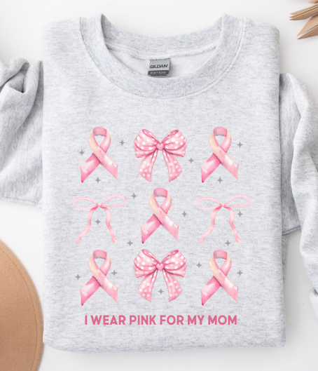 I WEAR PINK FOR (CHANGE LINE) PINK RIBBON DESIGN BREAST CANCER AWARENESS