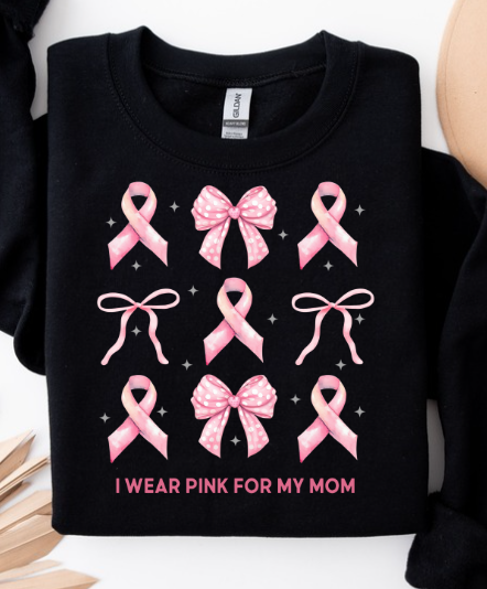 I WEAR PINK FOR (CHANGE LINE) PINK RIBBON DESIGN BREAST CANCER AWARENESS