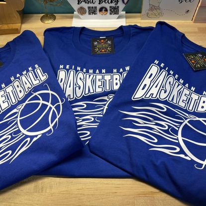 HAWKS BASKETBALL ON ROYAL BLUE