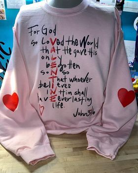 VALENTINE HEART ELBOW PINK SWEATSHIRT