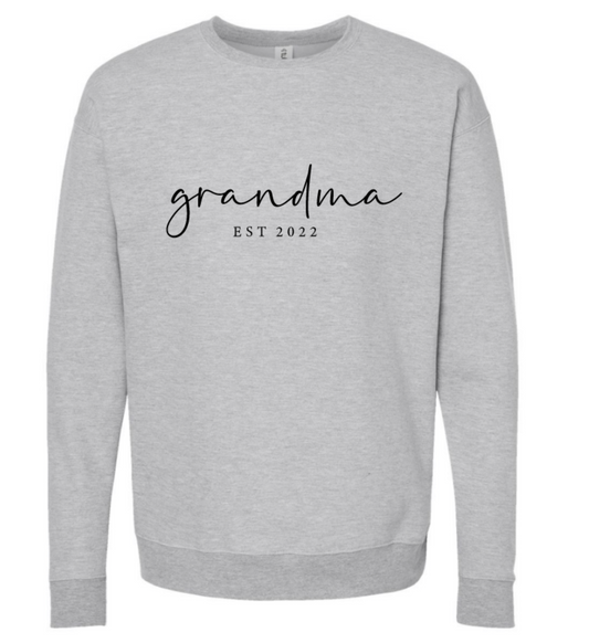 GRANDMA EST (INSERT YEAR) SCRIPT FONT