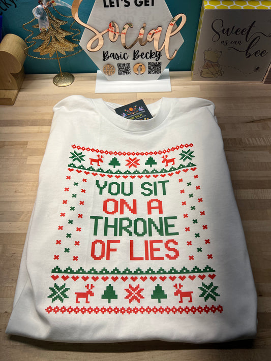 YOU SIT ON A THRONE OF LIES