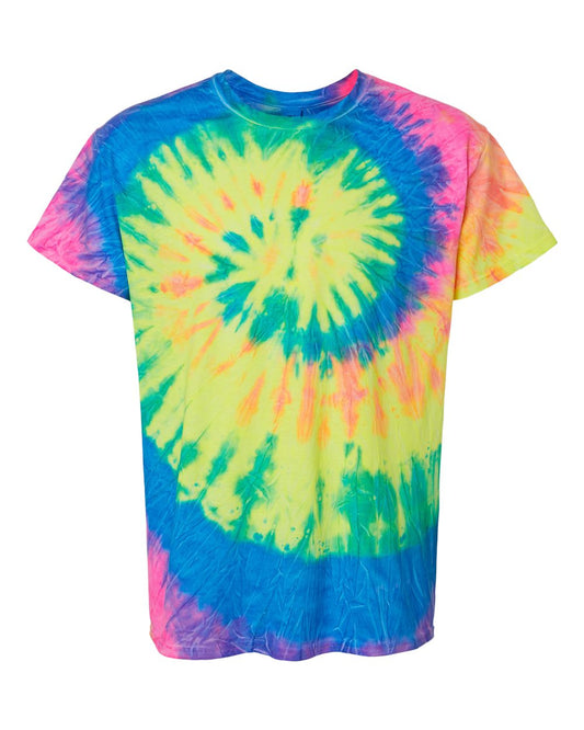 CUSTOM TIE DYE TEE BRIGHT RAINBOW BLEND