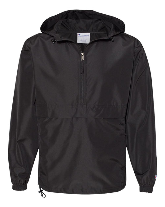 CHAMPION PACKABLE WIND AND WATER RESISTANT HALF ZIP JACKET