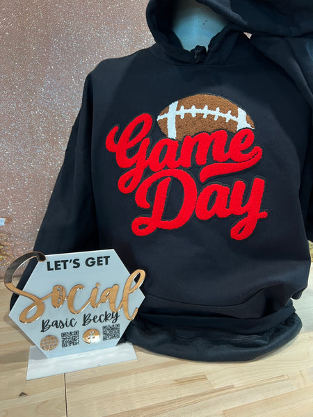 GAME DAY PATCH WITH FOOTBALL HOODIE