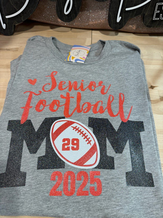 SENIOR FOOTBALL MOM GLITTER PROCESS (MUST ORDER TWO ITEMS WITH SAME DESIGN)