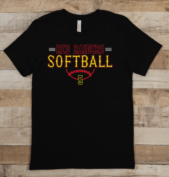 RED RAIDERS SOFTBALL WITH OR WITHOUT NUMBER