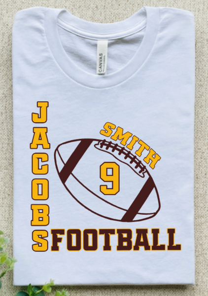 CUSTOM FOOTBALL WITH NUMBER NAME TEAM