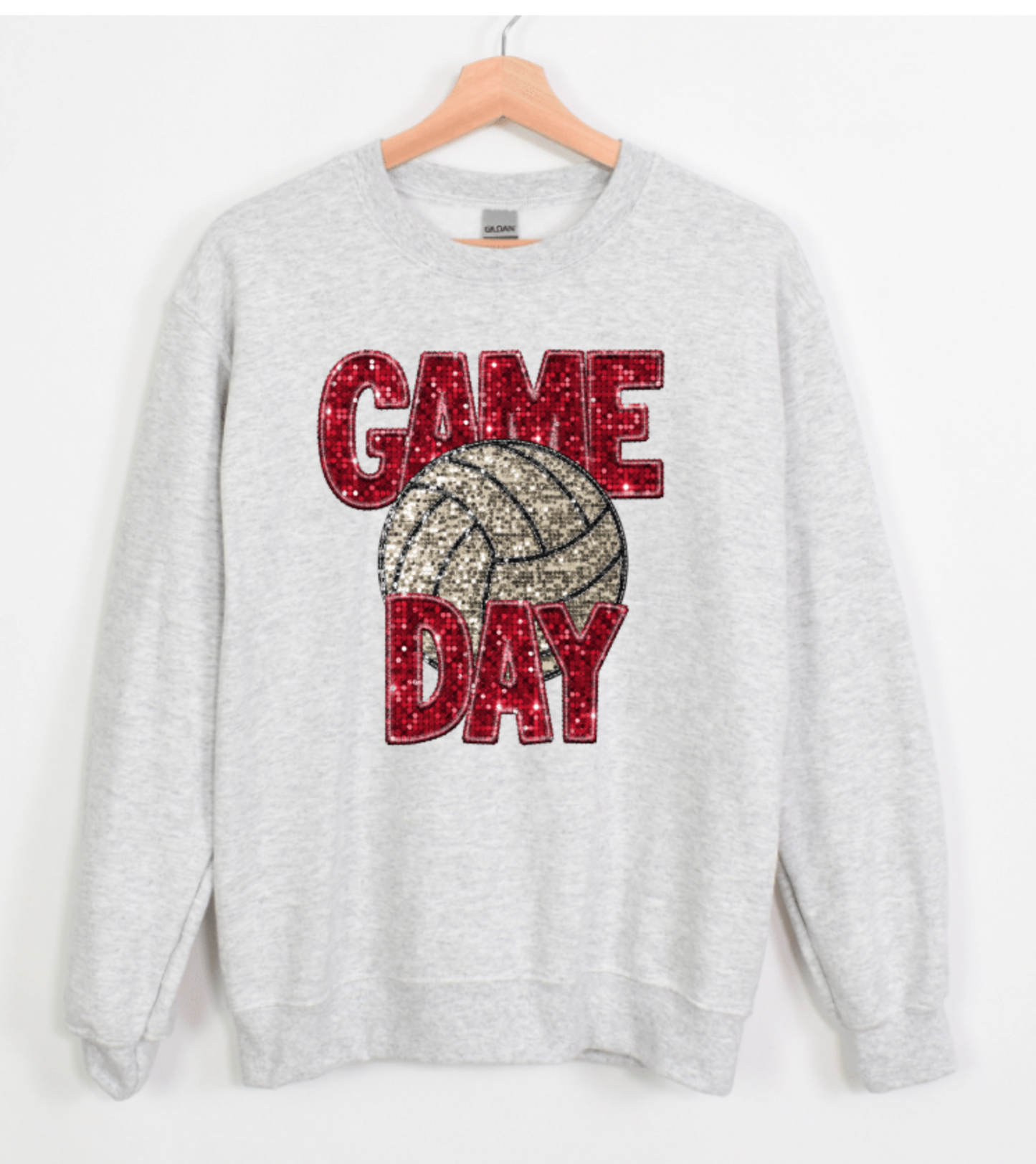 GAME DAY FAUX GLITTER SEQUIN VOLLEYBALL