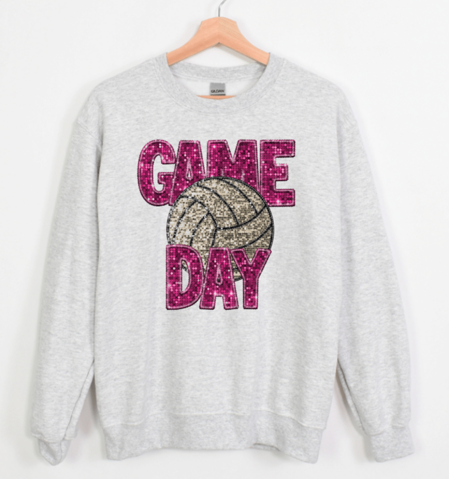 GAME DAY FAUX GLITTER SEQUIN VOLLEYBALL