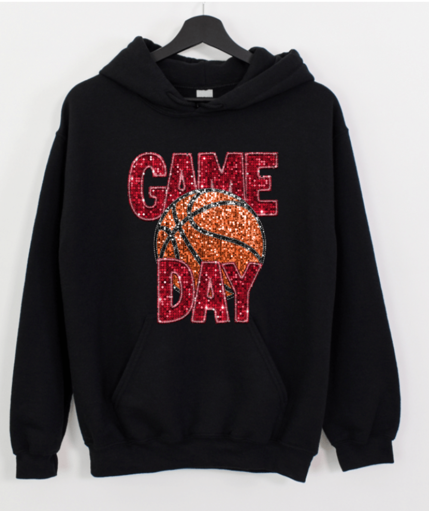 GAME DAY FAUX GLITTER SEQUIN BASKETBALL