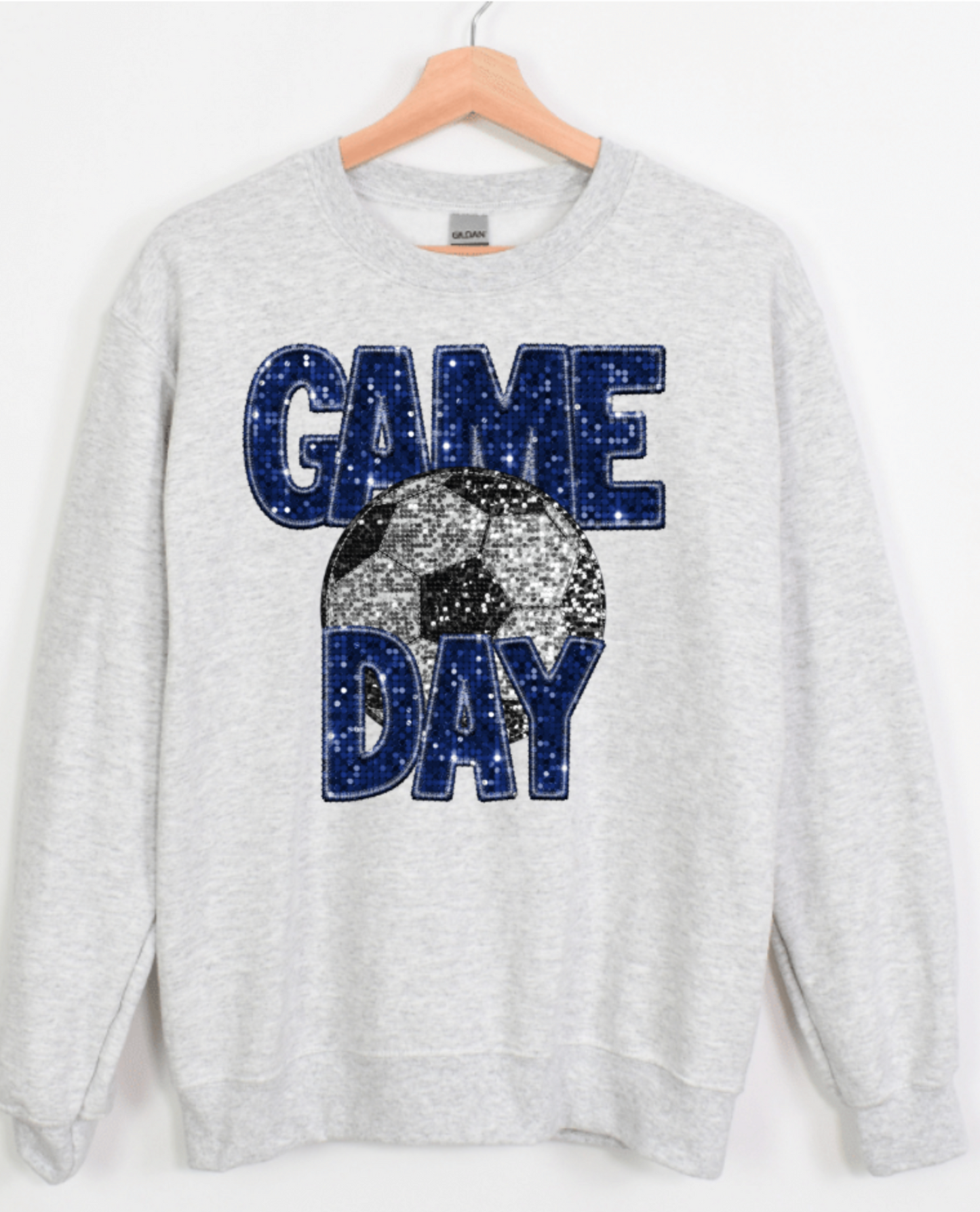GAME DAY FAUX GLITTER SEQUIN SOCCER (ROYAL BLUE GAME DAY)