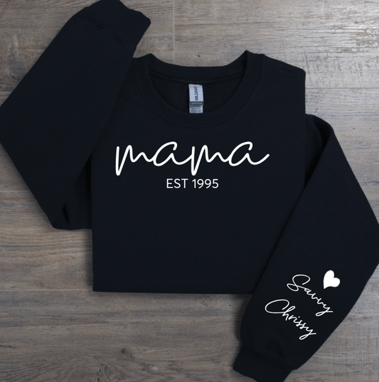 MAMA EST (INSERT YEAR) SCRIPT FONT