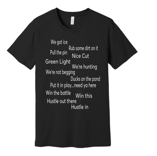 COACH SAYINGS FRONT AND BACK