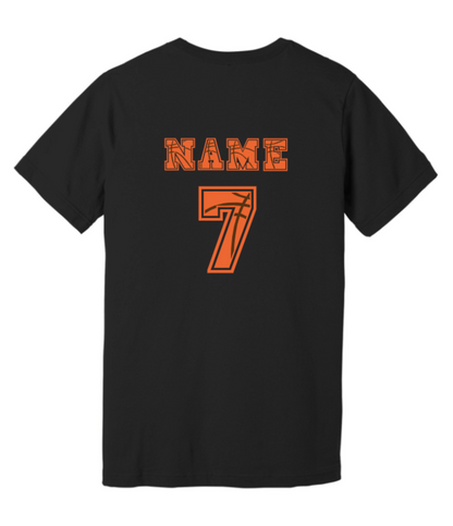 CUSTOM BASKETBALL NUMBER AND NAME ON BACK WITH STITCH HEART FRONT