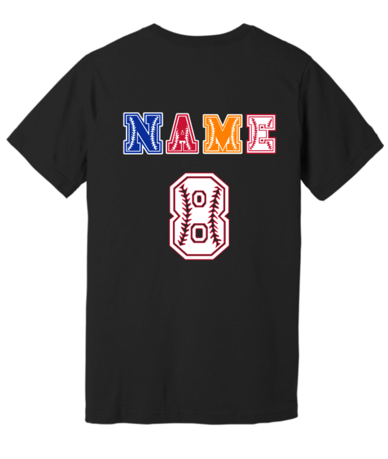 CUSTOM BASEBALL NUMBER AND NAME ON BACK WITH STITCH HEART FRONT