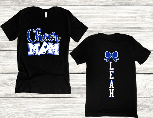 HMS CHEER MOM WITH BOW BACK ON BLACK