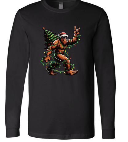 Santa Bigfoot Christmas Tree Lights Sasquatch