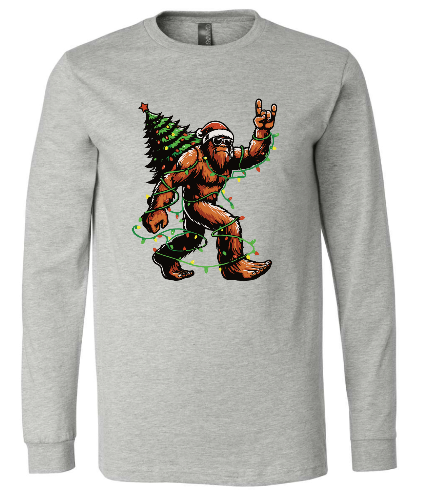 Santa Bigfoot Christmas Tree Lights Sasquatch
