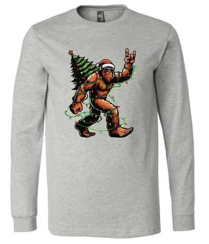 Santa Bigfoot Christmas Tree Lights Sasquatch