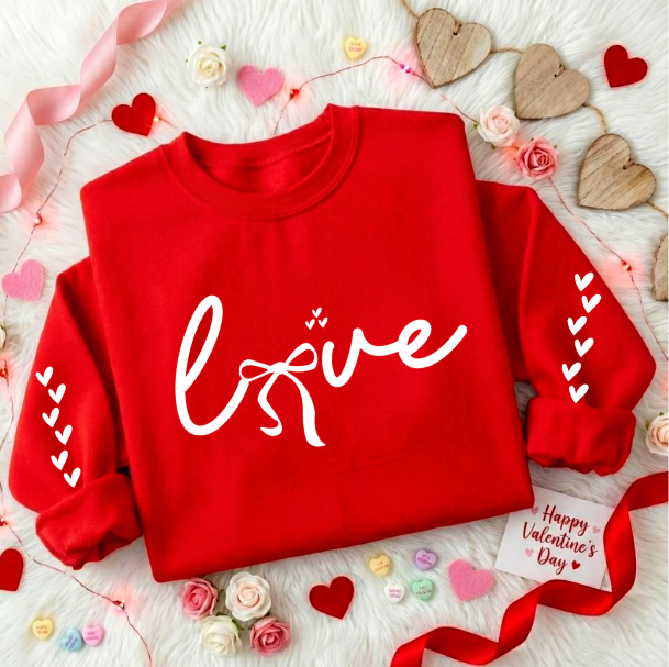 LOVE WITH BOWS AND HEARTS ON SLEEVES